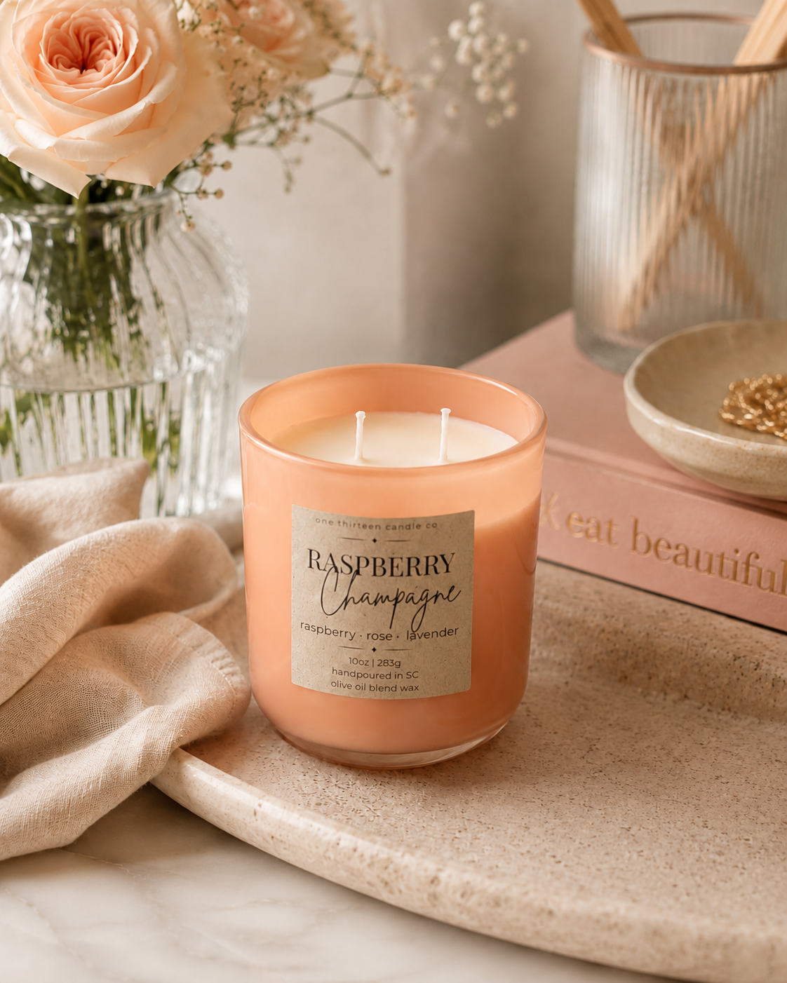 Raspberry Champagne - 10oz Candle